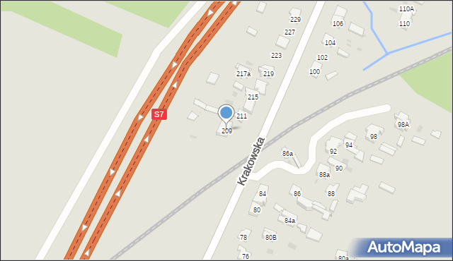 Skarżysko-Kamienna, Krakowska, 209, mapa Skarżysko-Kamienna