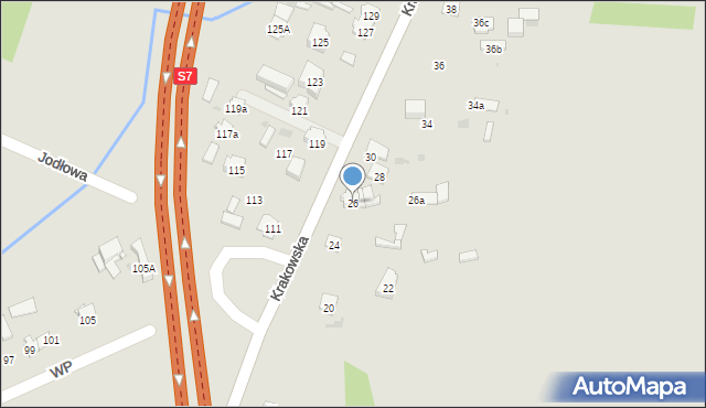 Skarżysko-Kamienna, Krakowska, 26, mapa Skarżysko-Kamienna