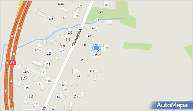 Skarżysko-Kamienna, Krakowska, 36b, mapa Skarżysko-Kamienna