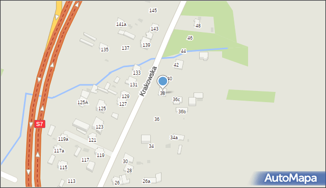 Skarżysko-Kamienna, Krakowska, 38, mapa Skarżysko-Kamienna