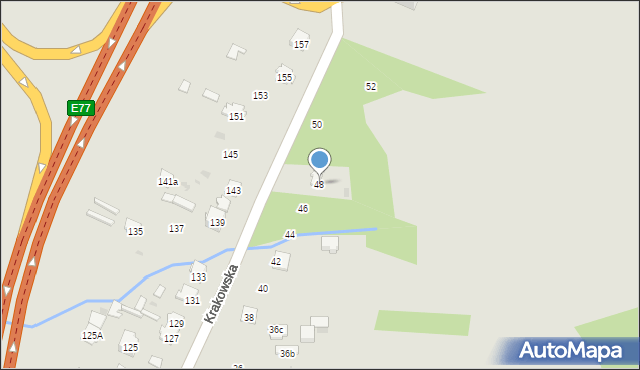 Skarżysko-Kamienna, Krakowska, 48, mapa Skarżysko-Kamienna