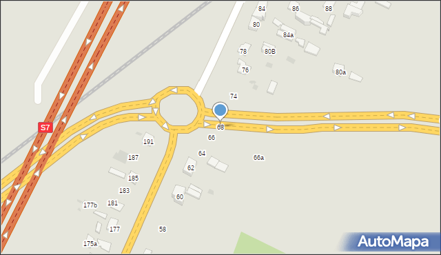 Skarżysko-Kamienna, Krakowska, 68, mapa Skarżysko-Kamienna