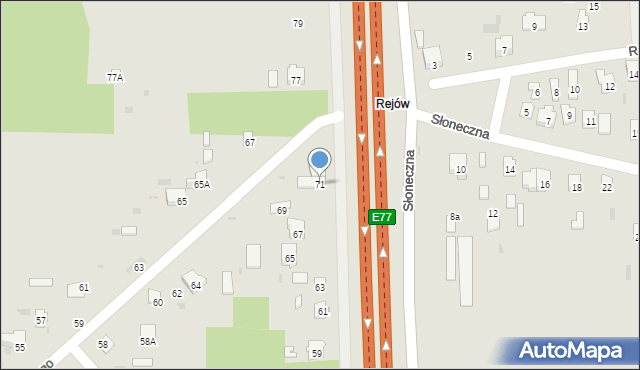 Skarżysko-Kamienna, Krakowska, 71, mapa Skarżysko-Kamienna