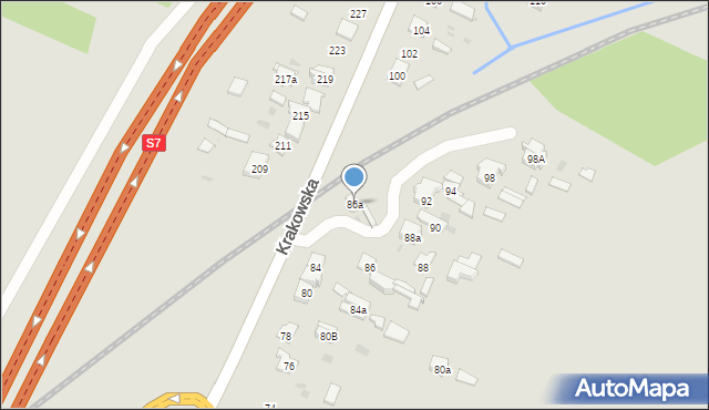 Skarżysko-Kamienna, Krakowska, 86a, mapa Skarżysko-Kamienna