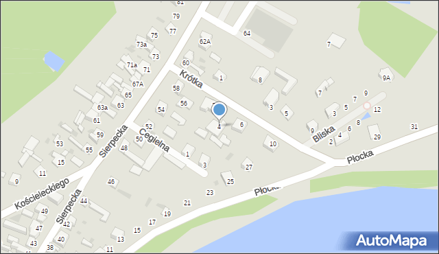 Skępe, Krótka, 4, mapa Skępe