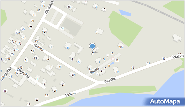 Skępe, Krótka, 7, mapa Skępe