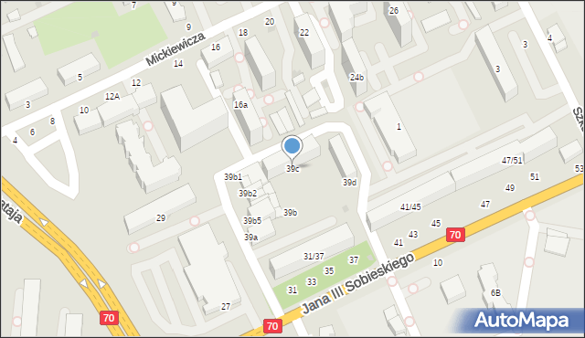 Skierniewice, Króla Jana III Sobieskiego, 39c, mapa Skierniewic