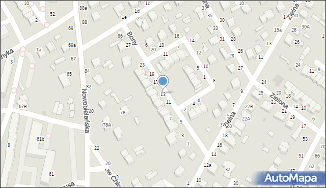 Skierniewice, Królowej Bony, 13, mapa Skierniewic