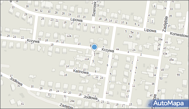 Skierniewice, Krzywa, 1, mapa Skierniewic