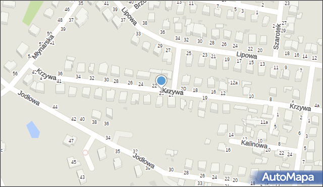 Skierniewice, Krzywa, 25, mapa Skierniewic