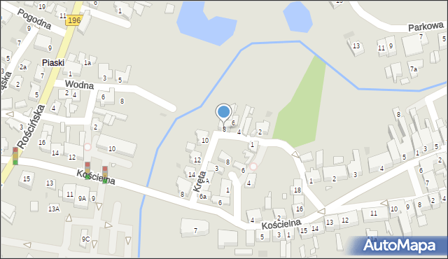 Skoki, Kręta, 8, mapa Skoki