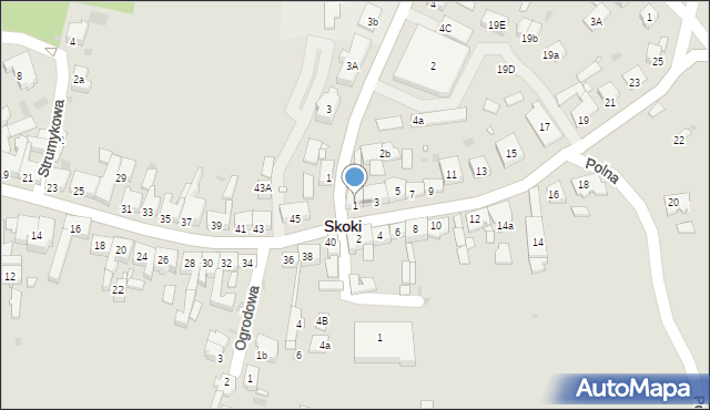 Skoki, Króla Kazimierza Wielkiego, 1, mapa Skoki