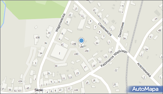 Skoki, Króla Kazimierza Wielkiego, 19b, mapa Skoki