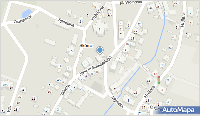 Skórcz, Króla Jana III Sobieskiego, 3, mapa Skórcz