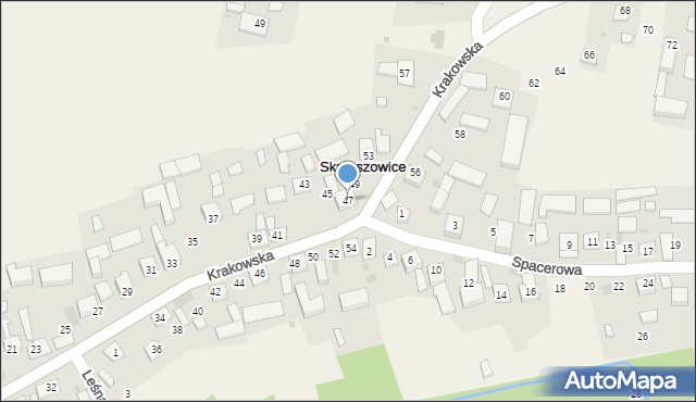 Skrzeszowice, Krakowska, 47, mapa Skrzeszowice