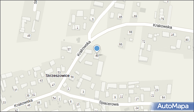 Skrzeszowice, Krakowska, 60, mapa Skrzeszowice