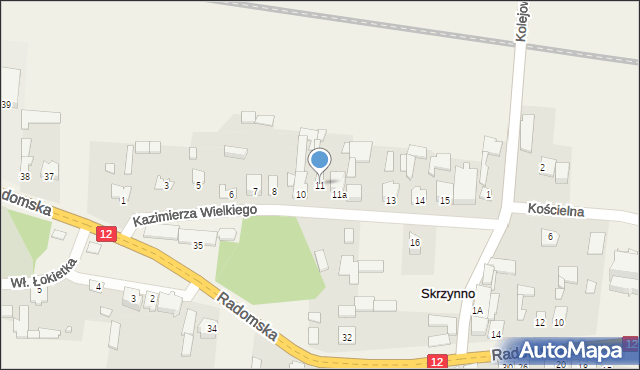 Skrzynno, Króla Kazimierza Wielkiego, 11, mapa Skrzynno