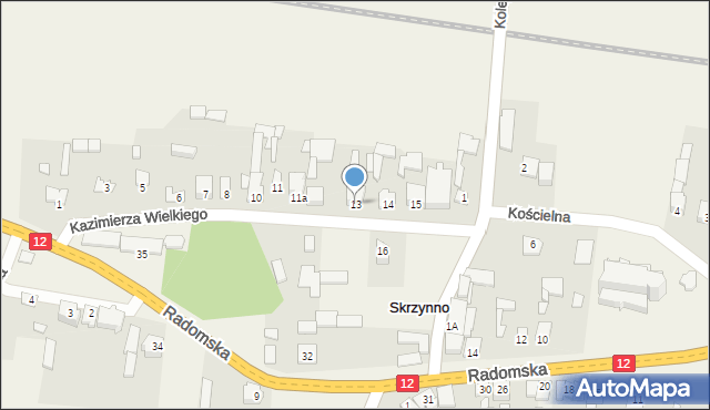 Skrzynno, Króla Kazimierza Wielkiego, 13, mapa Skrzynno