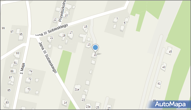 Skrzyszów, Króla Jana III Sobieskiego, 11, mapa Skrzyszów