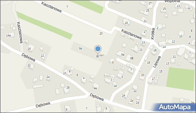 Skrzyszów, Krótka, 9c, mapa Skrzyszów