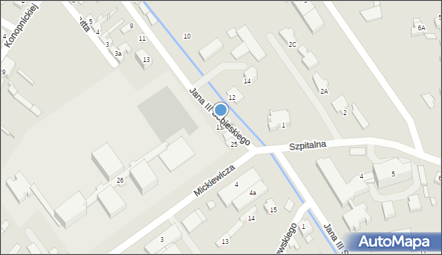 Skwierzyna, Króla Jana III Sobieskiego, 13A, mapa Skwierzyna