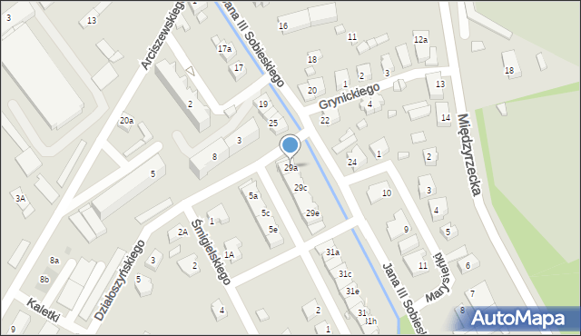 Skwierzyna, Króla Jana III Sobieskiego, 29a, mapa Skwierzyna