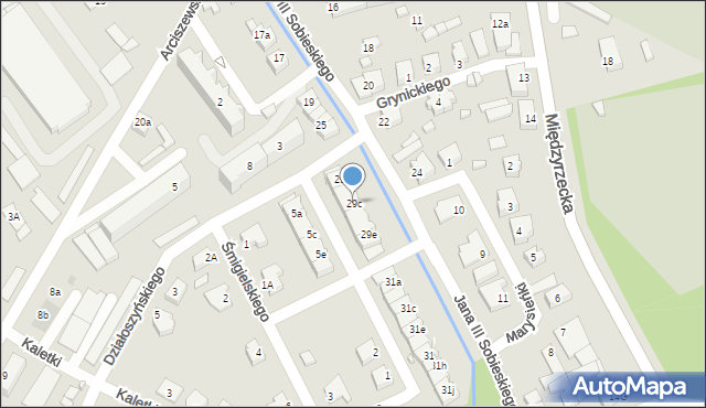 Skwierzyna, Króla Jana III Sobieskiego, 29c, mapa Skwierzyna