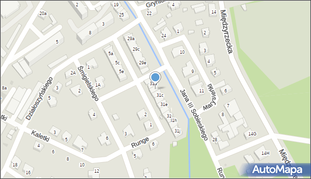 Skwierzyna, Króla Jana III Sobieskiego, 31b, mapa Skwierzyna