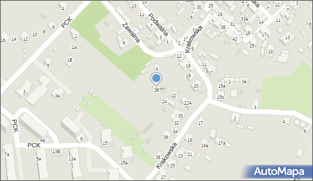 Sławków, Krakowska, 26, mapa Sławków