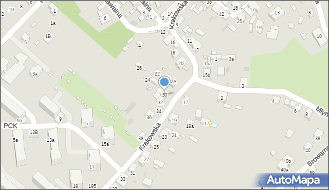 Sławków, Krakowska, 30, mapa Sławków