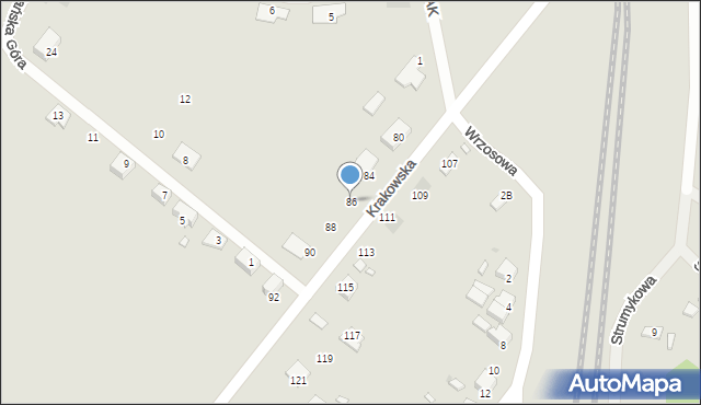 Sławków, Krakowska, 86, mapa Sławków