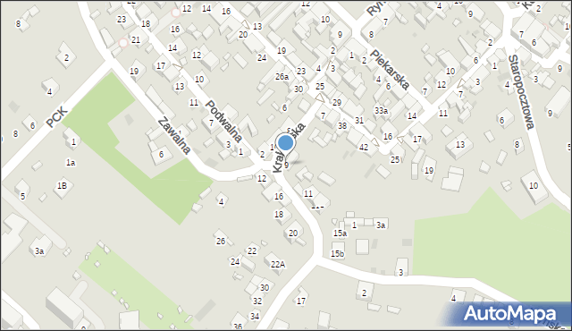 Sławków, Krakowska, 9, mapa Sławków