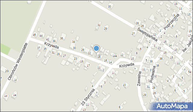 Sławków, Krzywda, 20, mapa Sławków