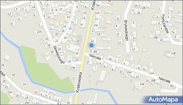 Słomniki, Krakowska, 25, mapa Słomniki