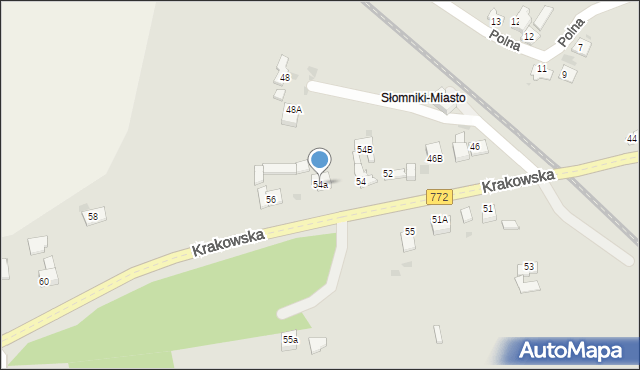 Słomniki, Krakowska, 54a, mapa Słomniki