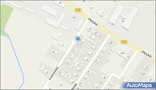 Słubice, Krakowska, 3, mapa Słubice