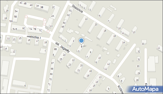 Słubice, Króla Władysława Jagiełły, 6, mapa Słubice