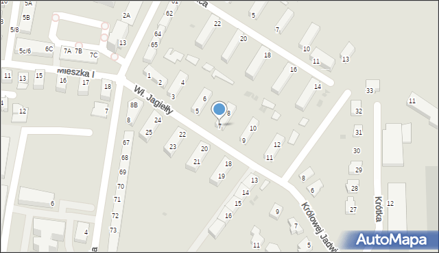 Słubice, Króla Władysława Jagiełły, 7, mapa Słubice