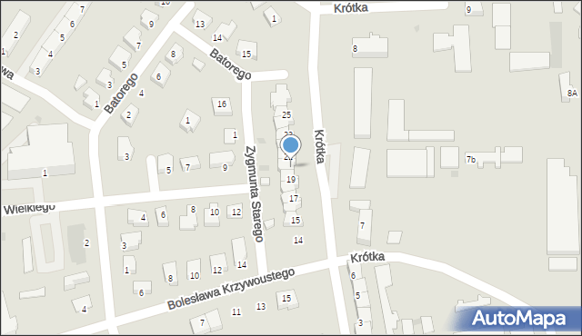 Słubice, Krótka, 20, mapa Słubice