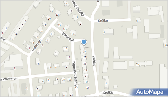Słubice, Krótka, 26, mapa Słubice