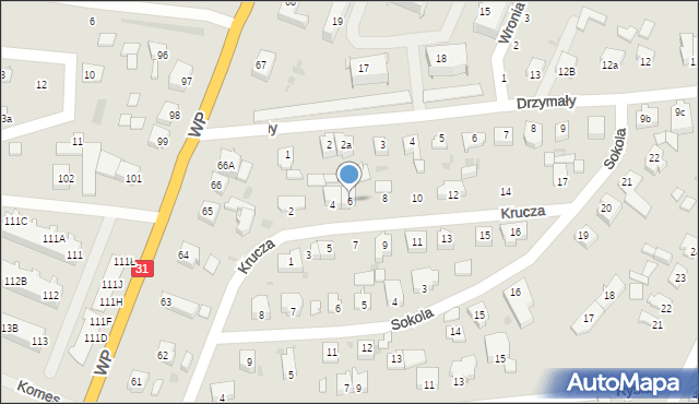 Słubice, Krucza, 6, mapa Słubice