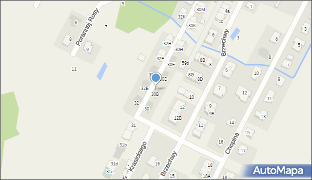 Słupno, Krasickiego Ignacego, bp., 30C, mapa Słupno