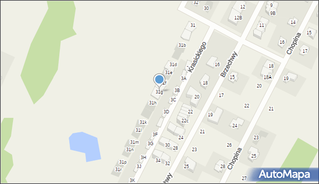 Słupno, Krasickiego Ignacego, bp., 31g, mapa Słupno