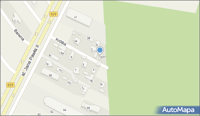 Słupno, Krótka, 2, mapa Słupno
