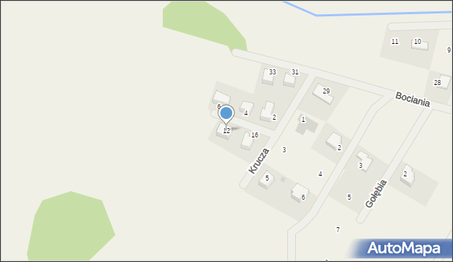 Słupno, Krucza, 12, mapa Słupno