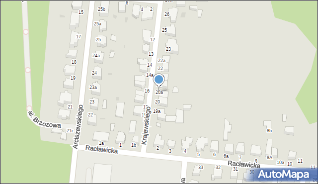 Słupsk, Krajewskiego Rafała, 20a, mapa Słupska