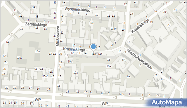 Słupsk, Krasińskiego Zygmunta, 14a, mapa Słupska