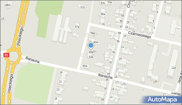 Słupsk, Króla Bolesława Chrobrego, 62a, mapa Słupska