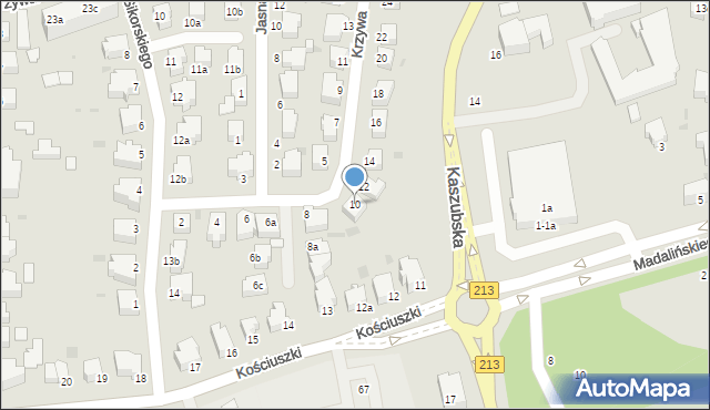 Słupsk, Krzywa, 10, mapa Słupska