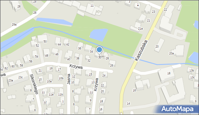 Słupsk, Krzywa, 30, mapa Słupska